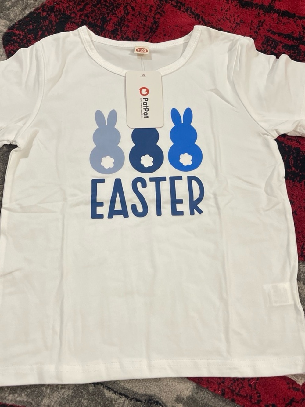 PatPat White Kids' Blue Bunny Easter Graphic Tee
